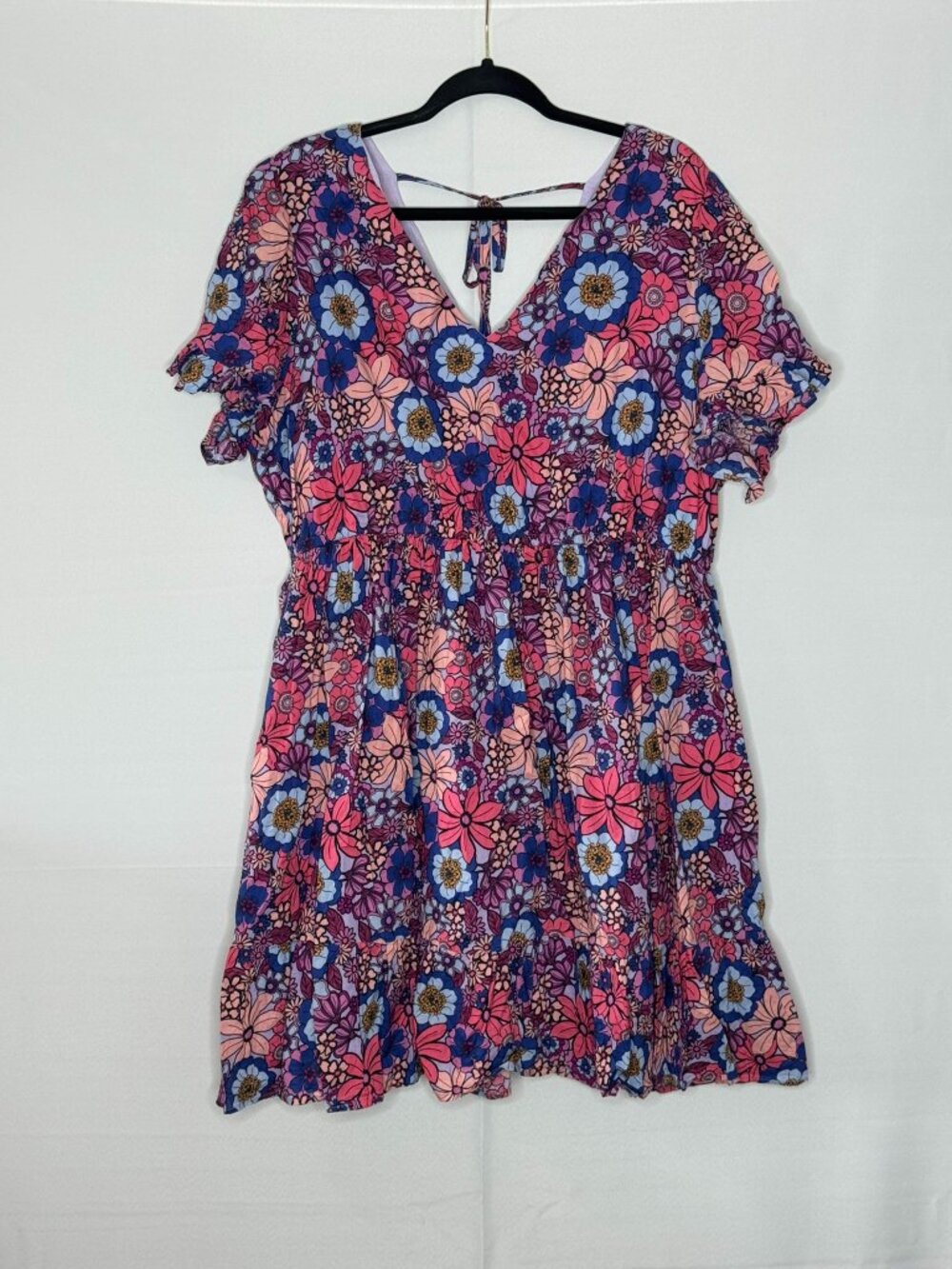 Terra & Sky Pink/Blue Floral Summer Dress - Picture 2 of 4